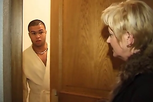 Mature bbw blonde seduces her young French neighbor