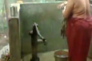BBW indian bhabhi taking shower from pump