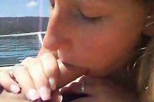 Matured get hitched in foreign lands on a row-boat with her husband tanning in the sun while devouring his cock in this homemade oral-job video. You breech see her suck together with swallow cum all about within reach once