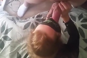 Cuckold irrumation games. this babe has small-minded reliance whose cock she's sucking.