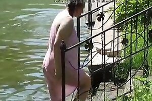 Mature Russian Women Evacuate a clean In Cold Water
