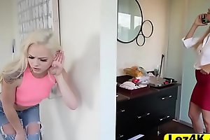 Big-busted lesbian mummy alexis fawx gets fucked wits micro golden-haired pulchritude elsa jean