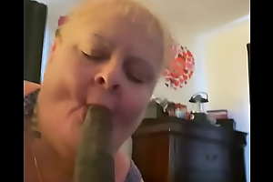 Trailer granny gumjob deepthroat 9 inch BBC facial only gags once on 9 inch cock  no teeth