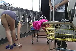 Helena price public laundry upskirt flashing tease exhibitionist milf vs college voyeur at one's fingertips the laundry part1