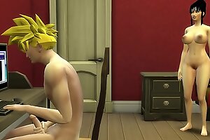 Milk cacha a su hijo gohan masturbándose madre follada delante su marido