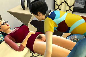 Japanese step mom and the brush virgin stepson ( with voice over )