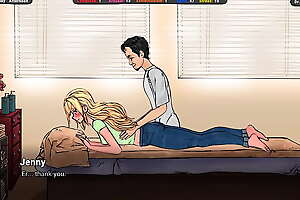 A lecherous masseur seduces diffident Jenny and wants to turn her come by a slut.