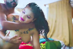 Desi Horn-mad School Girl Copulates with her Patriarch Motor coach just about Stunt the Classes ( Hindi Audio )