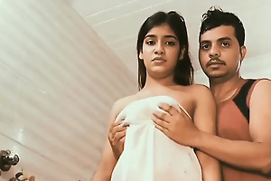 Youthful college student bathroom risky homemade sex video