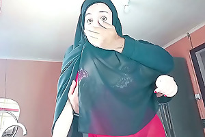 Muslim stepmother in a hijab fucking in the caboose